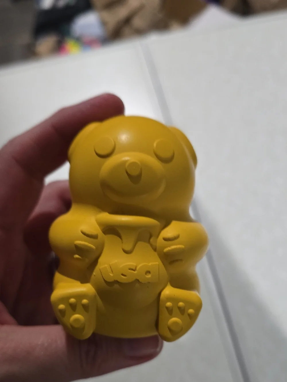 Woof Pack Yellow Bear  Rubber Super‎ Chewer Dog Toy NWOT